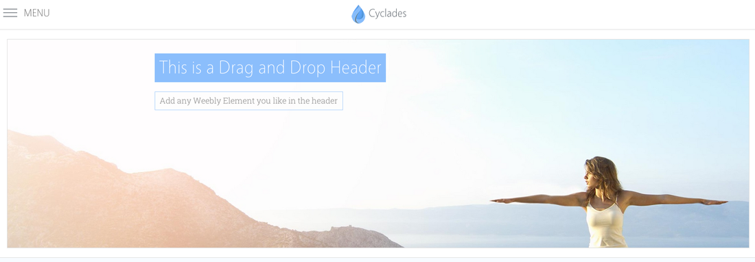 weebly templates, cyclades weebly theme drag and drop header